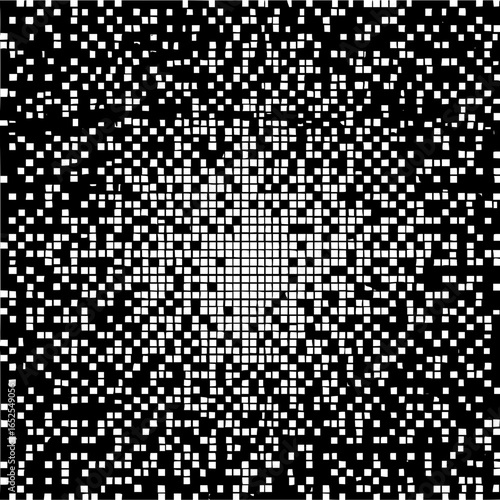 Abstract black white pattern pixel art design monochrome graphic illustration mosaic texture vector background design