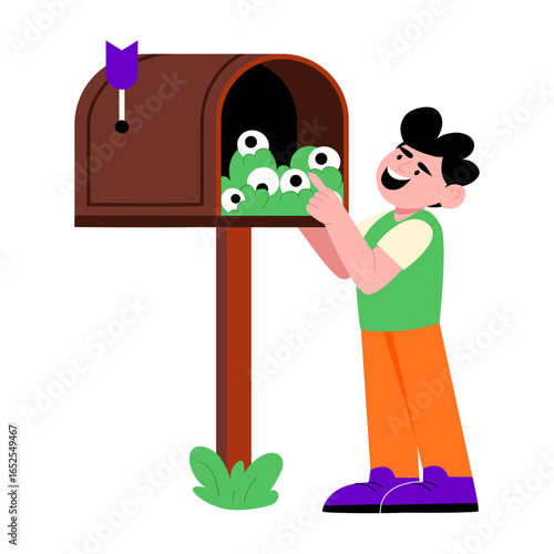 A flat style illustration representing ghost mailbox
