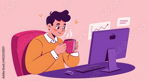 young woman working on laptop