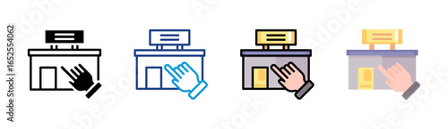 Store Location icon set multiple style collection