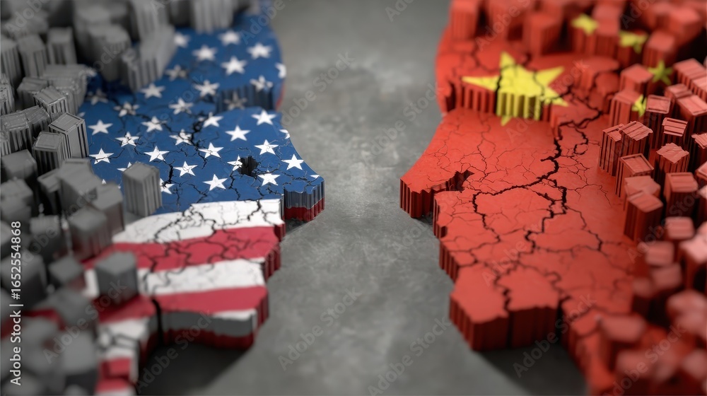 Fototapeta premium USA and China trade war