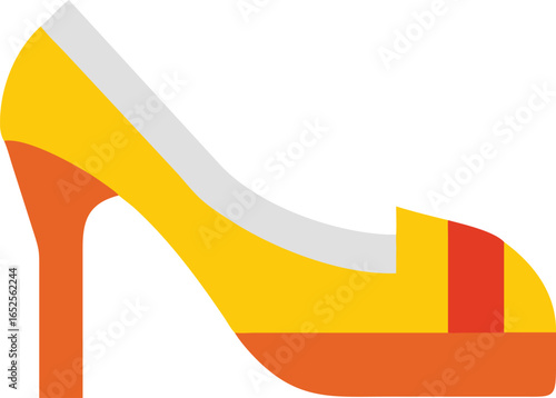 Bright Yellow High Heel Shoe Fashionable Design