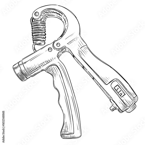 Hand drawn sketch of fitness hand grip gym equipment illustration
