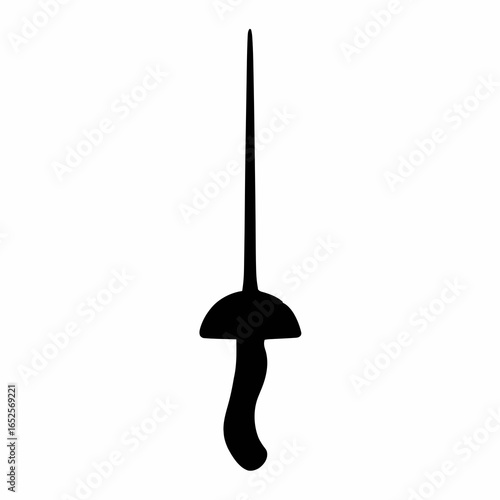 Black Sword Silhouette – Minimalist Vector Icon Representing Combat, Honor, Fantasy, and Historical Weaponry