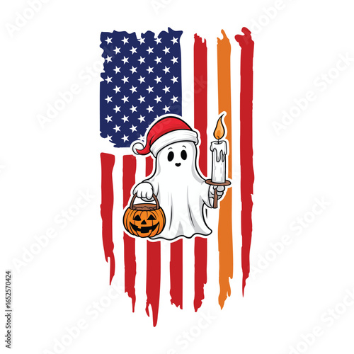 Demonic Christmas Flag - Terrifying Festive SVG Files, christmas horror, nightmare flag, krampus vector, bloody santa, demonic holiday, slaughter bells