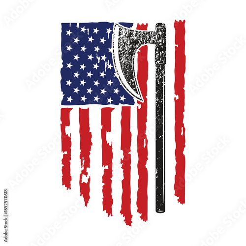 Heroes Flag - Firefighter USA Flag with Axe & Star Silhouette, firefighter flag, american flag vector, patriotic firefighter, first responder flag, thin red line, fire department flag