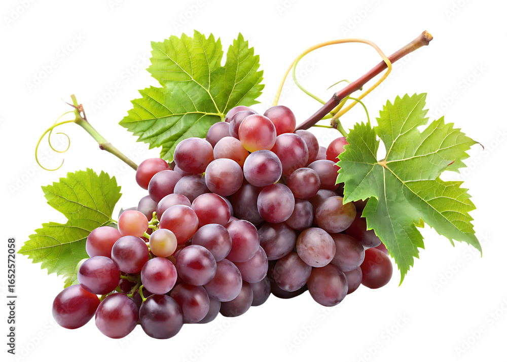 Fototapeta premium Grape plant with tendrils isolated on white background,PNG.AI Generated.