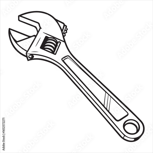 adjustable wrench tool vector art