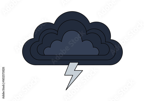 Rain cloud illustration with falling drops, weather symbol artwork, stormy sky cartoon design, grey cloud decor, nature sketch, atmospheric graphic art