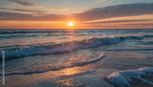 Fototapeta Naklejka Na Ścianę i Meble -  Evening glow on the Baltic Sea