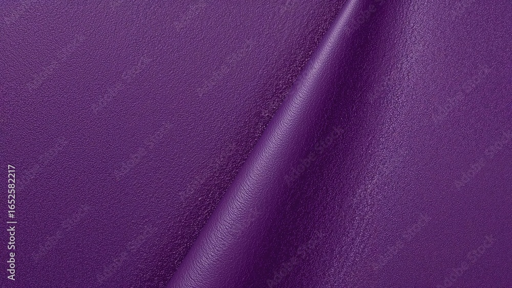 Fototapeta premium Detailed view of natural leather texture alongside faux leatherette in shades of purple