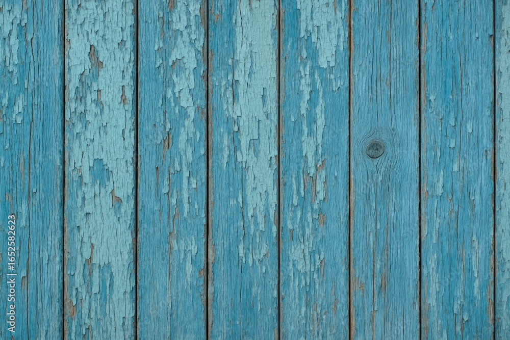 Fototapeta premium Flaky surface on vibrantly colored wooden panels