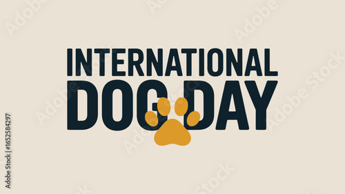 International Dog Day Celebration with Paw Print Logo