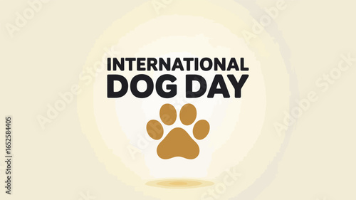 International Dog Day Celebration with Paw Print Logo