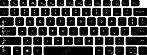 Laptop keyboard close up modern design black color