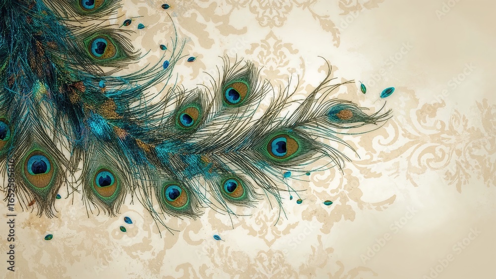 Obraz premium Feathered Peacock Pattern Design