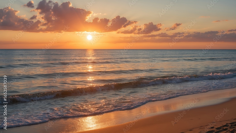 Fototapeta premium Evening sky as the sun dips into the ocean