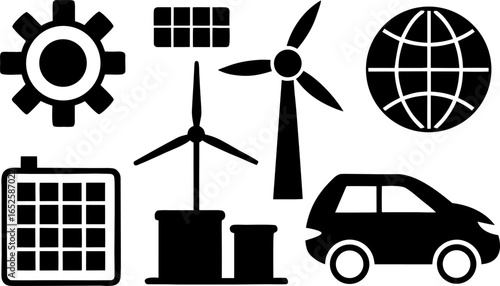 Sustainable energy and future technology concept illustration