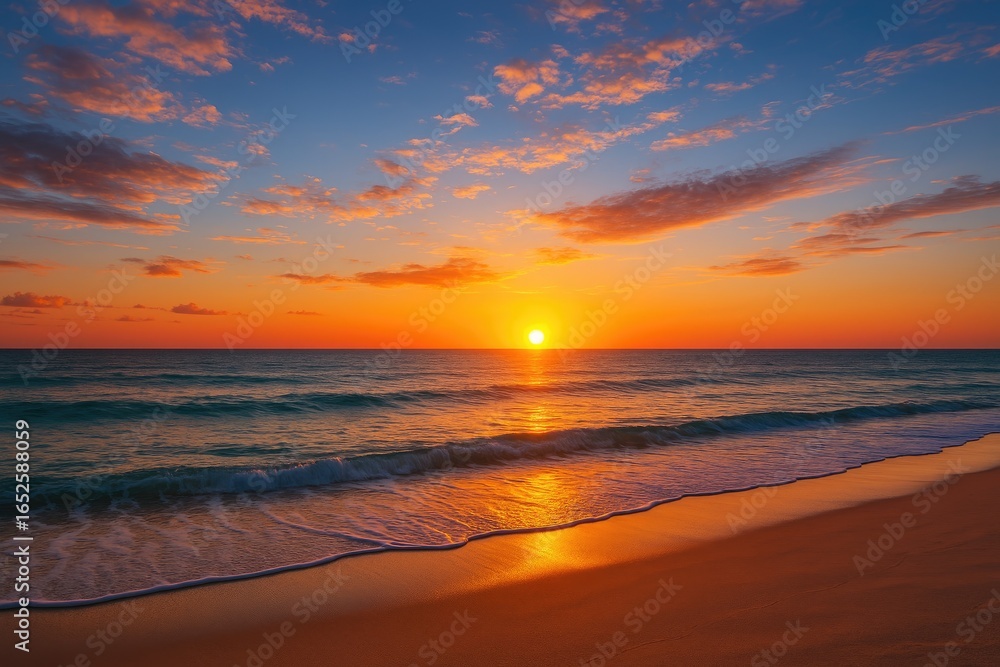 Fototapeta premium Early dawn at the coastal retreat for vacation