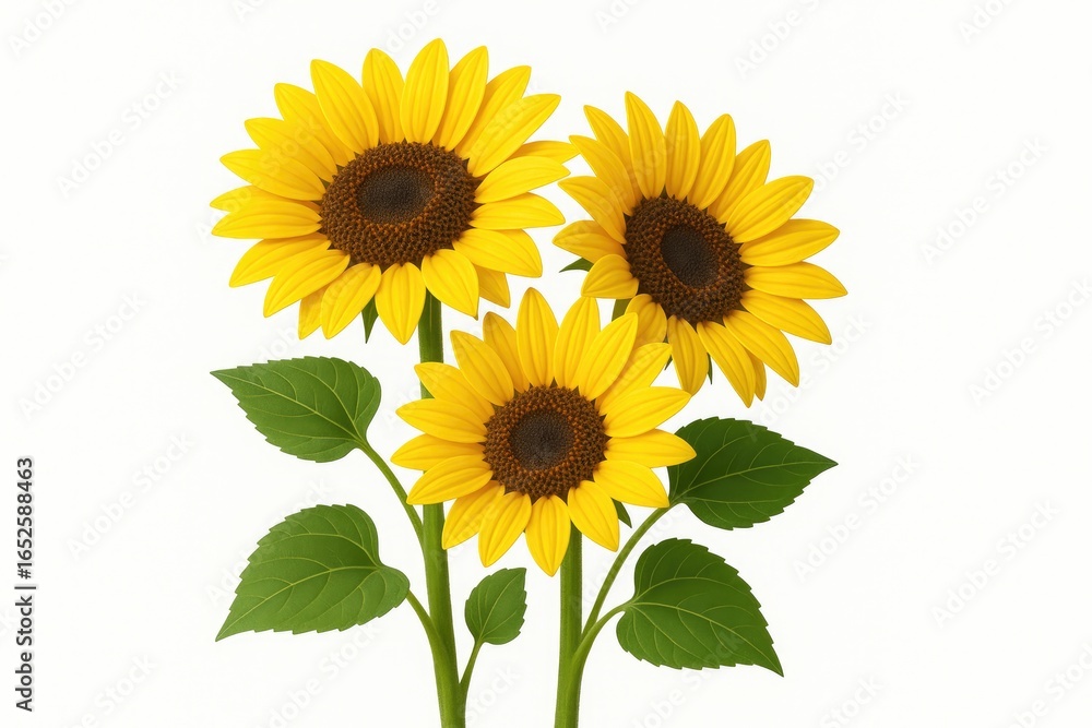 Obraz premium Artificial Sunflower Model Crafted from Plastic on a White Backdrop with Clipping Path