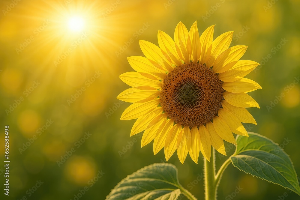 Obraz premium Sunlight-inspired abstract artwork featuring a sunflower motif