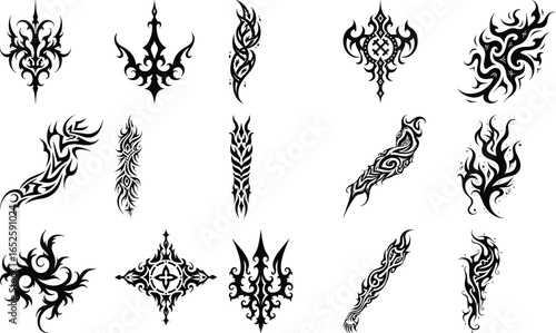 Tribal Tattoo Design tribal tattoo, abstract tattoo, black ink tattoo, arm  vector bundle