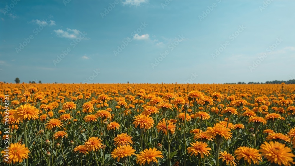 Fototapeta premium Expansive Strawflower Garden under the Sun