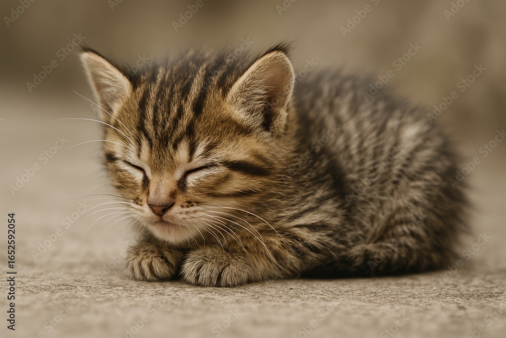 Naklejka premium Small cat wandering freely
