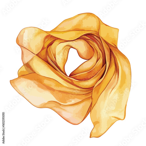 Flowing Golden Fabric Swirls Forming a Circular Elegant Composition