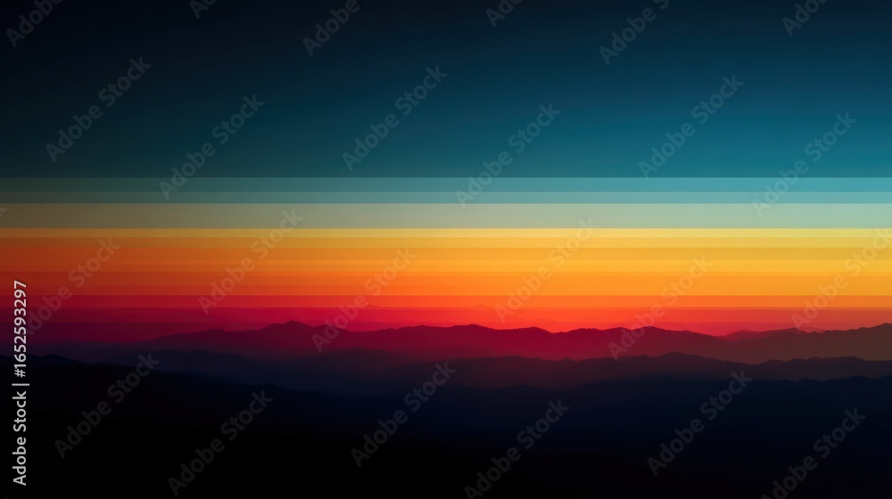 Obraz premium Fading sunset gradient stripes