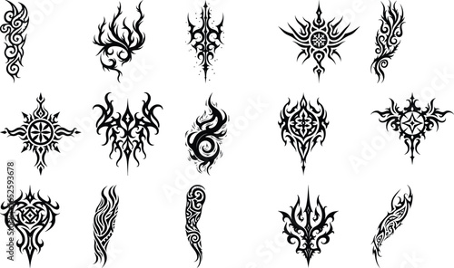 Tribal Tattoo Design tribal tattoo, abstract tattoo, black ink tattoo, arm  vector bundle