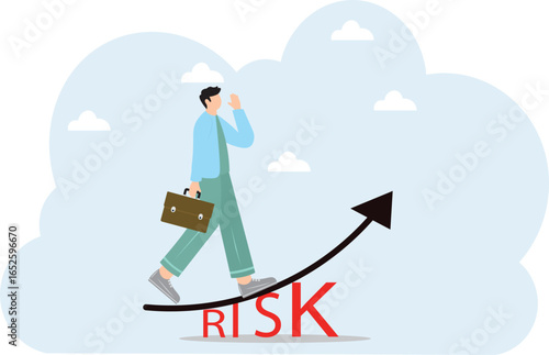 High risk high return stock market investment, trade off of risky investment asset rewarding growth return concept. character life .