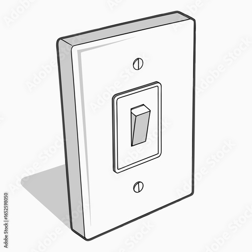 light switch on white background