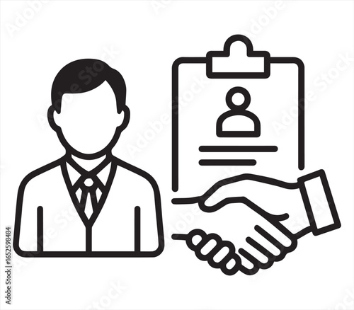 Business Hiring and Employment Agreement Icon