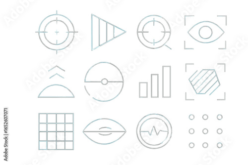 Zoom grid tracker targeting elevation icons wireframe icon bars hud augmented scan