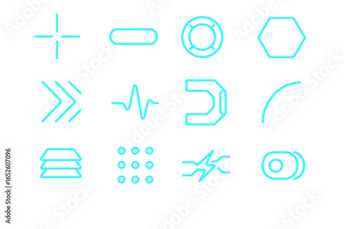 Smooth jointed mechanical plug robot vector joint tech icon lines aesthetic symmetrical