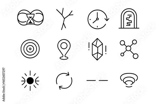 Vector icons time gap icon moment flow timeless anomaly asynchronous rewind loop