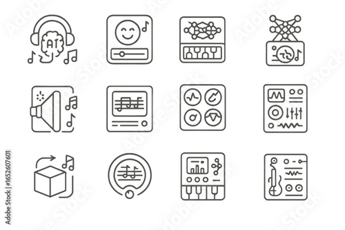 Beat box sound vector loop learning icon ai scale music deep devices