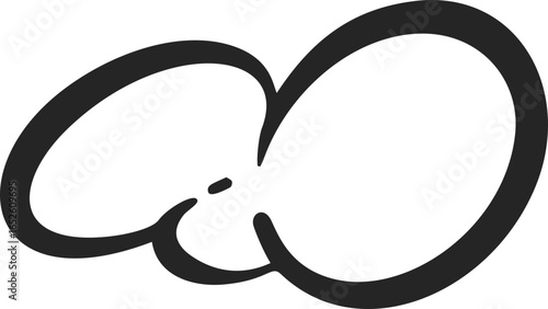 Soap foam with bubbles. Bath suds outline illustration. Abstract funky playful design element. Shampoo fizzy cloud