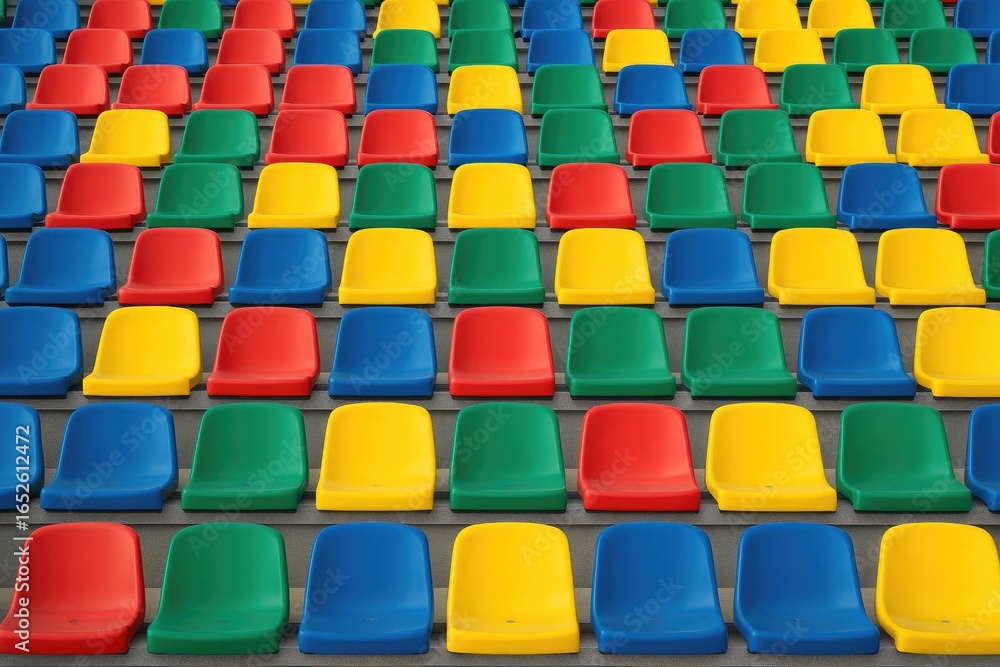 Fototapeta premium Colorful Stadium Chairs Display