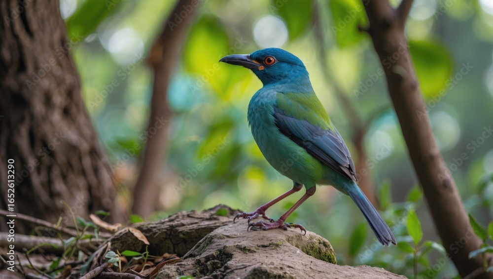 Obraz premium Sightings of the common hill myna near a well-known lake in Kolkata