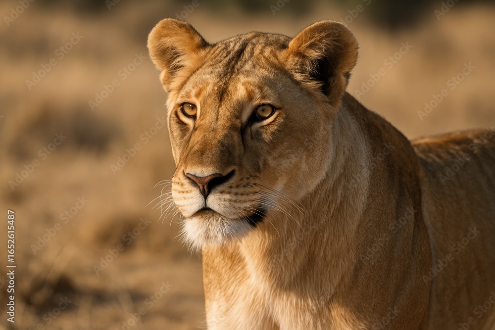 Fototapeta premium Close-up shot capturing a lioness's features