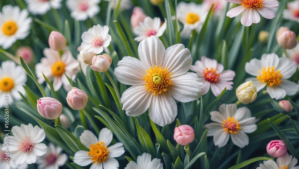 Obraz premium Close-up of a freshly blossomed flower for a cheerful vibe
