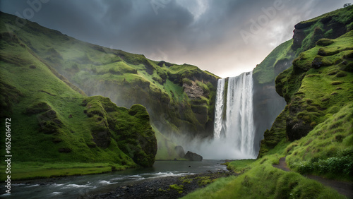 waterfall in the mountains
