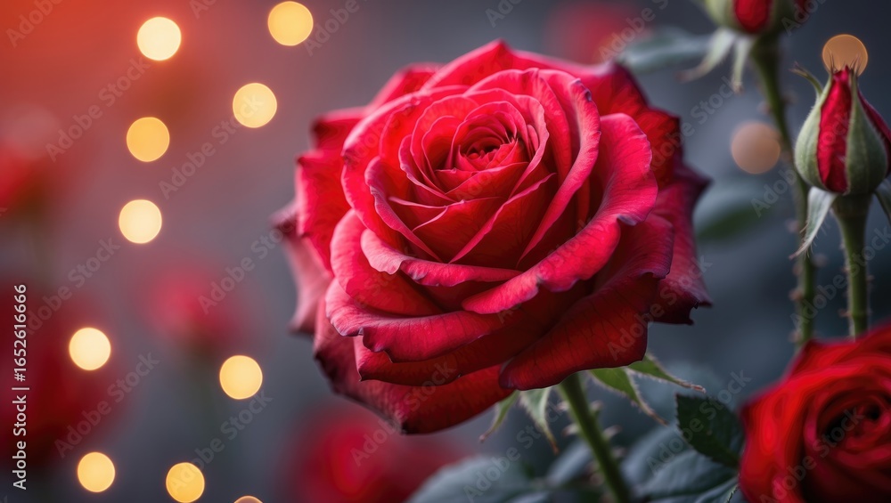 Close-up view of a vibrant red bloom Close-up view of a vibrant red bloom