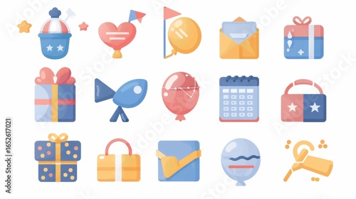 Colorful Celebration Elements for Festive Events and Occasions