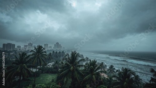 Coastal climate photo shows milky scene caused by strong winds and heavy precipitation