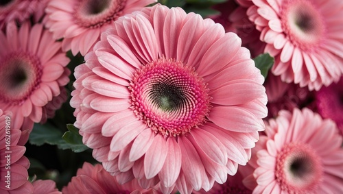 Details on a Pink Gerbera Blossom