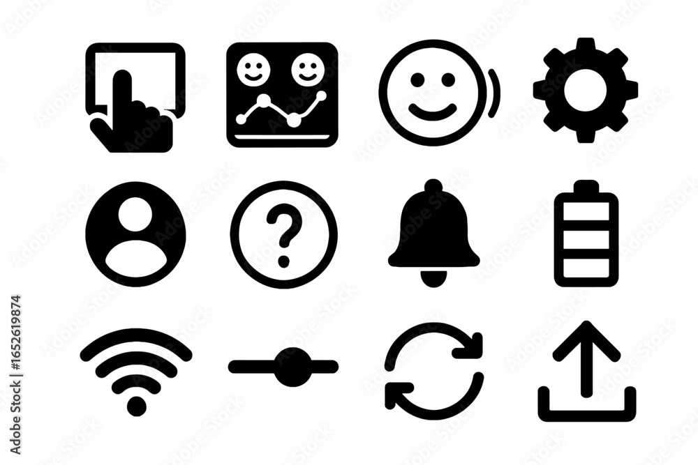 Fototapeta premium Slider vector system icon feedback emotion graph profile icons simulator update data