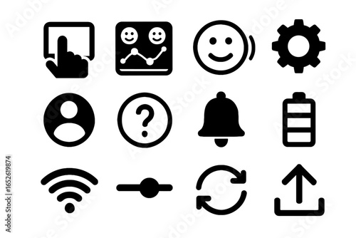 Slider vector system icon feedback emotion graph profile icons simulator update data